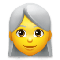 Woman- White Hair emoji on LG